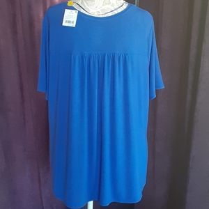 NWT Scoop Neck Drapy Knit Back Gathers XXL Top